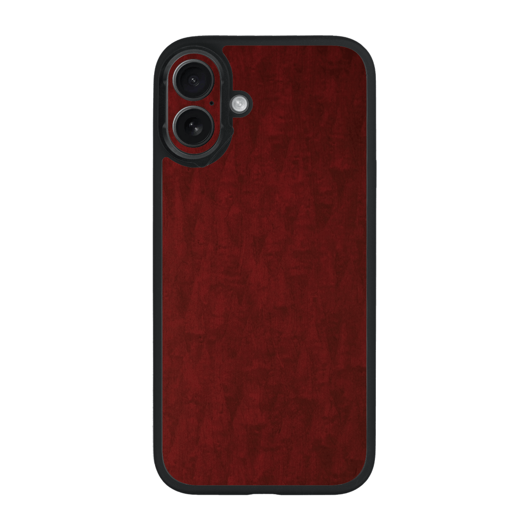 iPhone 16 Plus Qcaze Scarlet Red Wood Wooden Satin Case by QSKINZ | qskinz.com