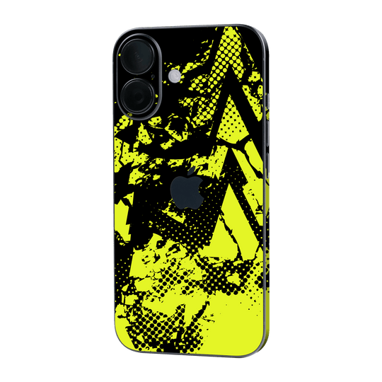 iPhone 16 Print Printed Custom SIGNATURE Grunge Yellow Green Trace Skin Wrap Sticker Decal Cover Protector by QSKINZ | QSKINZ.COM