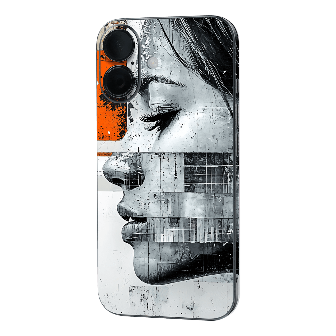 iPhone 16 Printed Custom SIGNATURE “Atelier Portrait” Monochrome Black & White Artistic Portrait Collage Skin Wrap Sticker Decal Cover Protector by QSKINZ | QSKINZ.COM