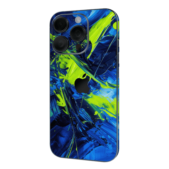 iPhone 16 Pro MAX Print Printed Custom SIGNATURE Glowquatic Neon Yellow Green Blue Skin Wrap Sticker Decal Cover Protector QSKINZ | QSKINZ.COM
