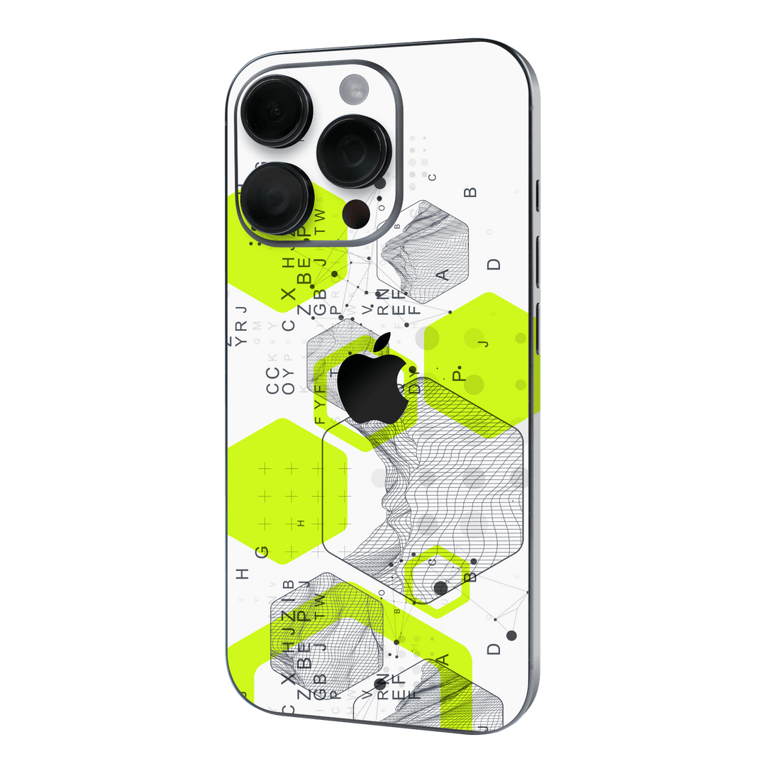 iPhone 16 Pro MAX Printed Custom SIGNATURE “Neural Realm” AI Science Green & White Skin Wrap Sticker Decal Cover Protector by QSKINZ | QSKINZ.COM