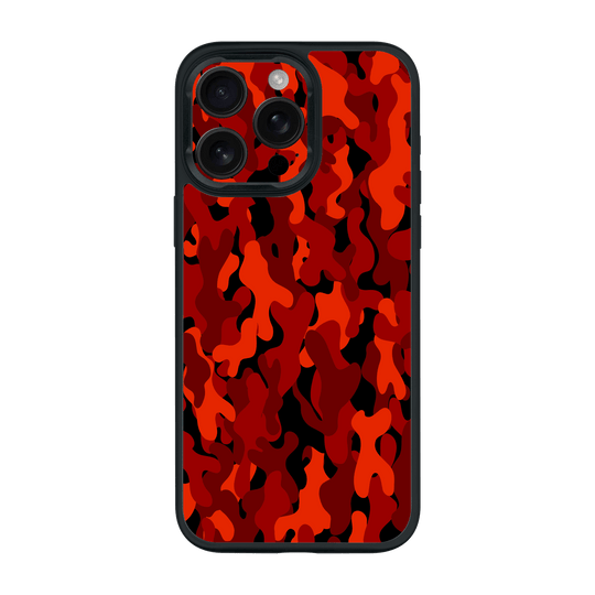 iPhone 16 Pro MAX Qcaze Print Printed Custom SIGNATURE Fire Red Camo Camouflage Case by QSKINZ | QSKINZ.COM