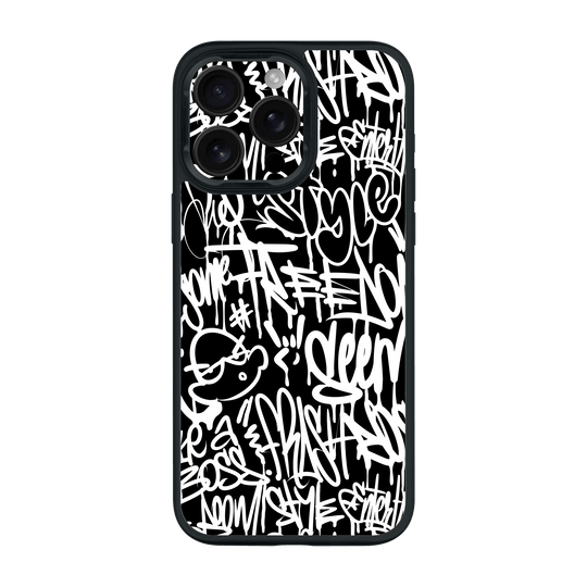 iPhone 16 Pro MAX Qcaze Print Printed Custom SIGNATURE Monochrome Black and WhiteGraffiti Case by QSKINZ | qskinz.com