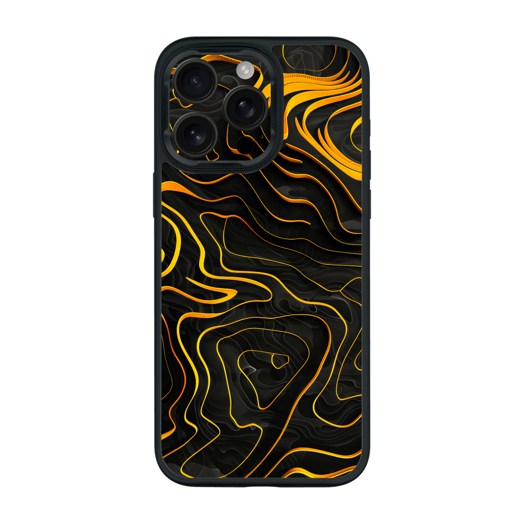 iPhone 16 Pro MAX Qcaze Print Printed Custom SIGNATURE Wave Waves Waver Yellow and Black Case by QSKINZ | QSKINZ.COM