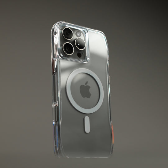 iPhone 16 Pro MAX and iPhone 16 PRO Qcaze MIRAGE - the ultimate clear phone case close up