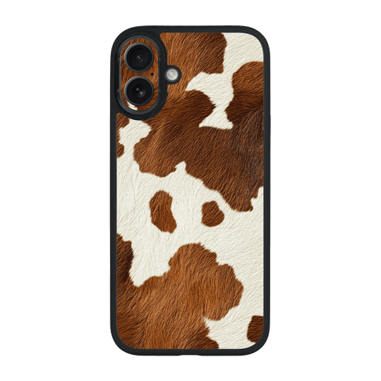 iPhone 16 Qcaze Print Printed Custom SIGNATURE MOO Cow Print Cowhide Case by QSKINZ | QSKINZ.COM