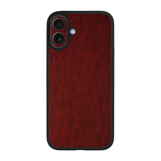 iPhone 16 Qcaze Scarlet Red Wood Wooden Satin Case by QSKINZ | qskinz.com