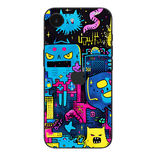 iPhone 16e Print Printed Custom SIGNATURE Arcade Rave Gaming Gamer Pixel Skin Wrap Sticker Decal Cover Protector by QSKINZ | QSKINZ.COM