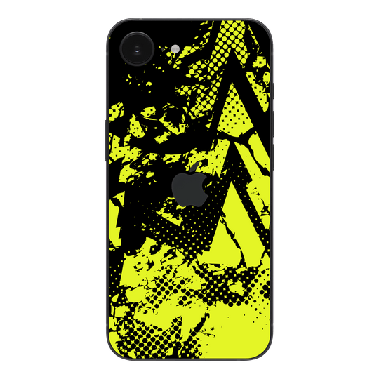 iPhone 16e Print Printed Custom SIGNATURE Grunge Yellow Green Trace Skin Wrap Sticker Decal Cover Protector by QSKINZ | QSKINZ.COM