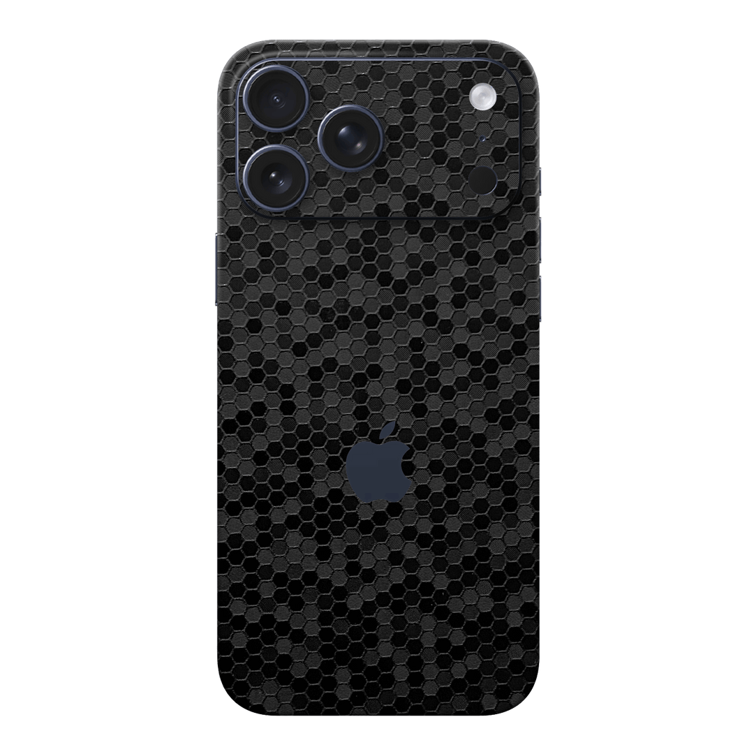 iPhone 17 PRO Luxuria Black Honeycomb 3D Textured Skin Wrap Sticker Decal Cover Protector by QSKINZ | qskinz.com