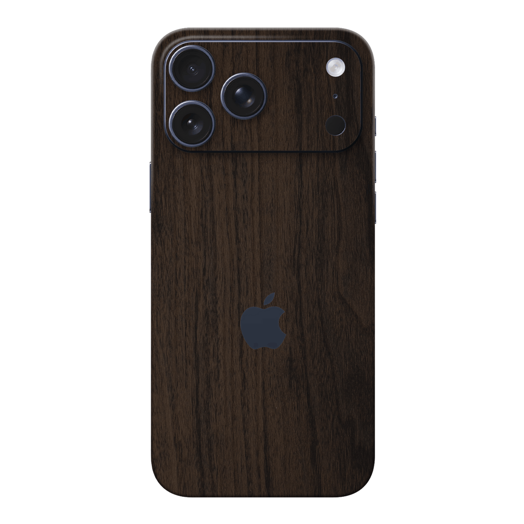 iPhone 17 PRO Premium Wood Wooden Dark Walnut Matte Textured Skin Wrap Sticker Decal Cover Protector by QSKINZ | qskinz.com