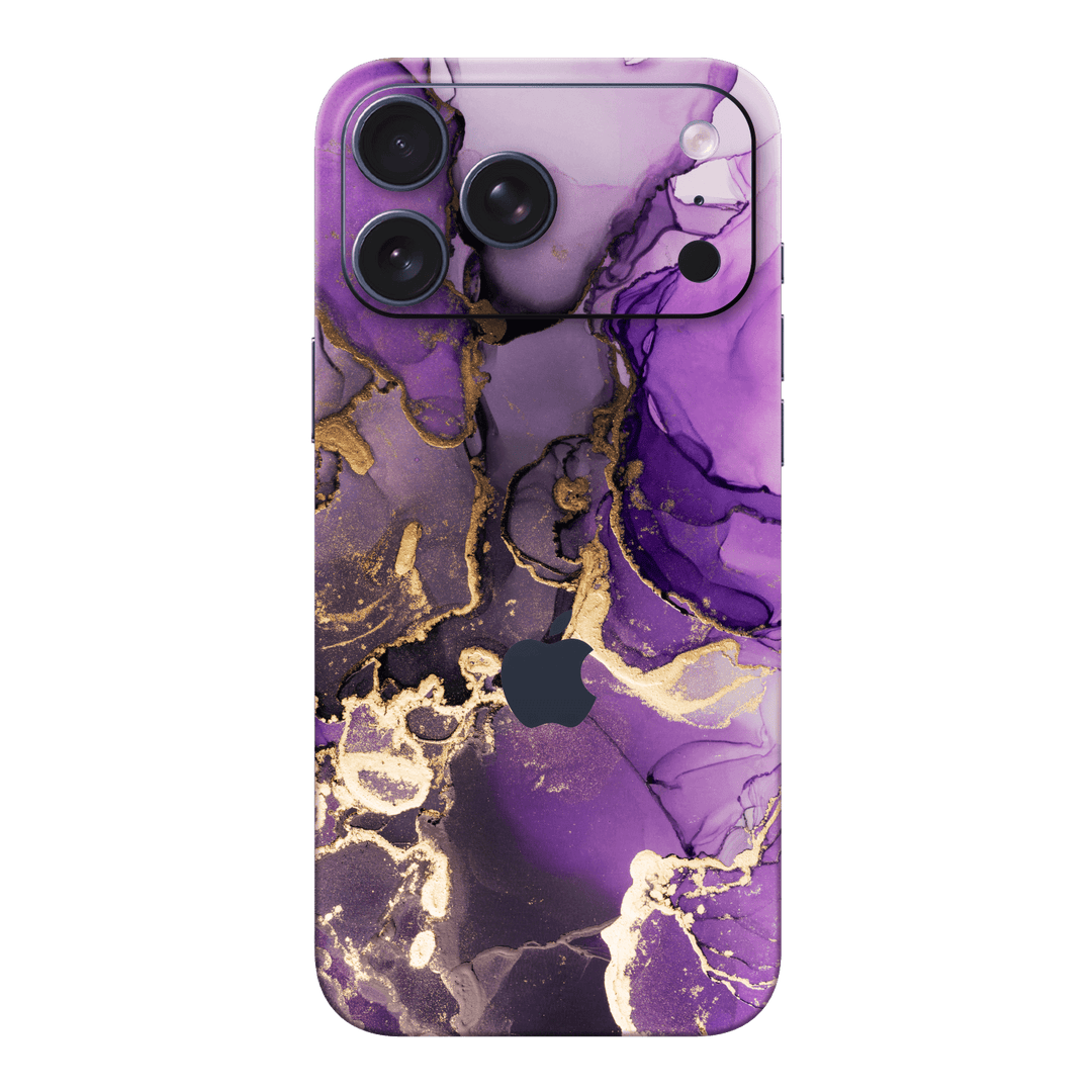 iPhone 17 PRO Print Printed Custom SIGNATURE AGATE GEODE Purple-Gold Skin Wrap Sticker Decal Cover Protector by QSKINZ | qskinz.com