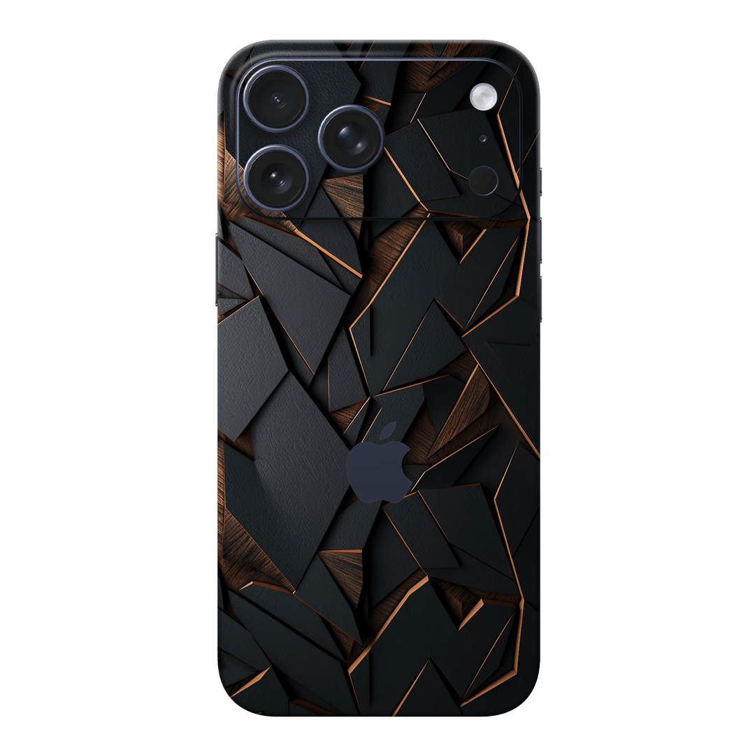 iPhone 17 PRO Printed Custom SIGNATURE “Nightcore” Midnight Black & Bronze Geometric Skin Wrap Sticker Decal Cover Protector by QSKINZ | QSKINZ.COM
