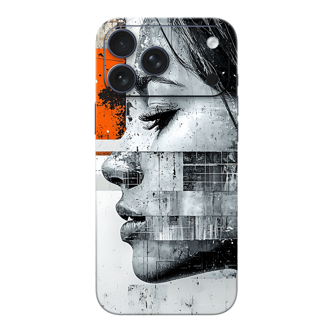 iPhone 17 Pro MAX Printed Custom SIGNATURE “Atelier Portrait” Monochrome Black & White Artistic Portrait Collage Skin Wrap Sticker Decal Cover Protector by QSKINZ | QSKINZ.COM