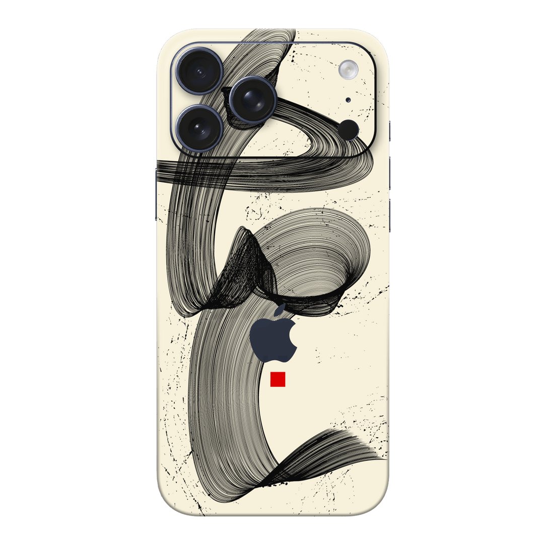 iPhone 17 Pro MAX Printed Custom SIGNATURE “Shado” Japanese Ink Cream & Black Abstract Skin Wrap Sticker Decal Cover Protector by QSKINZ | QSKINZ.COM