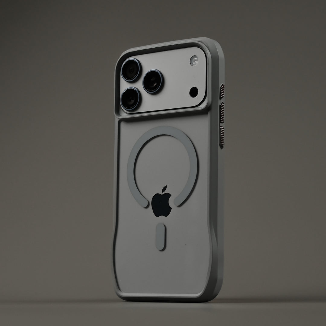 iPhone 17 Pro and 17 Pro MAX Qcaze DUO Lunar GREY Skin and Case Set Side 2