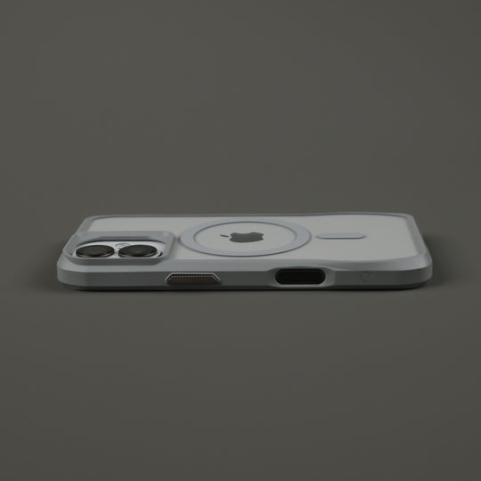 iPhone 17 Qcaze DUO Lunar GREY Skin and Case Set Side