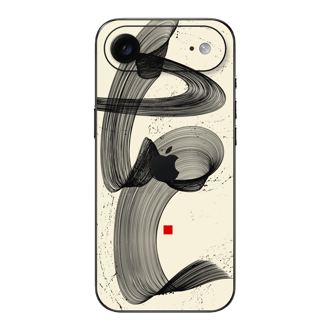 iPhone Air Printed Custom SIGNATURE “Shado” Japanese Ink Cream & Black Abstract Skin Wrap Sticker Decal Cover Protector by QSKINZ | QSKINZ.COM