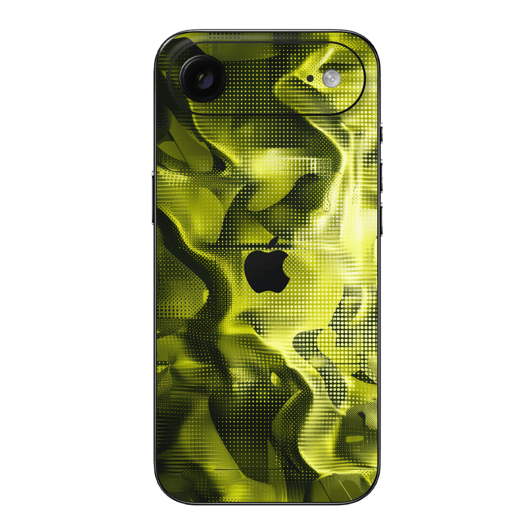 iPhone Air Printed Custom SIGNATURE “Toxic Halftone” Neon Yellow-Green & Black Halftone Glitch Skin Wrap Sticker Decal Cover Protector by QSKINZ | QSKINZ.COM