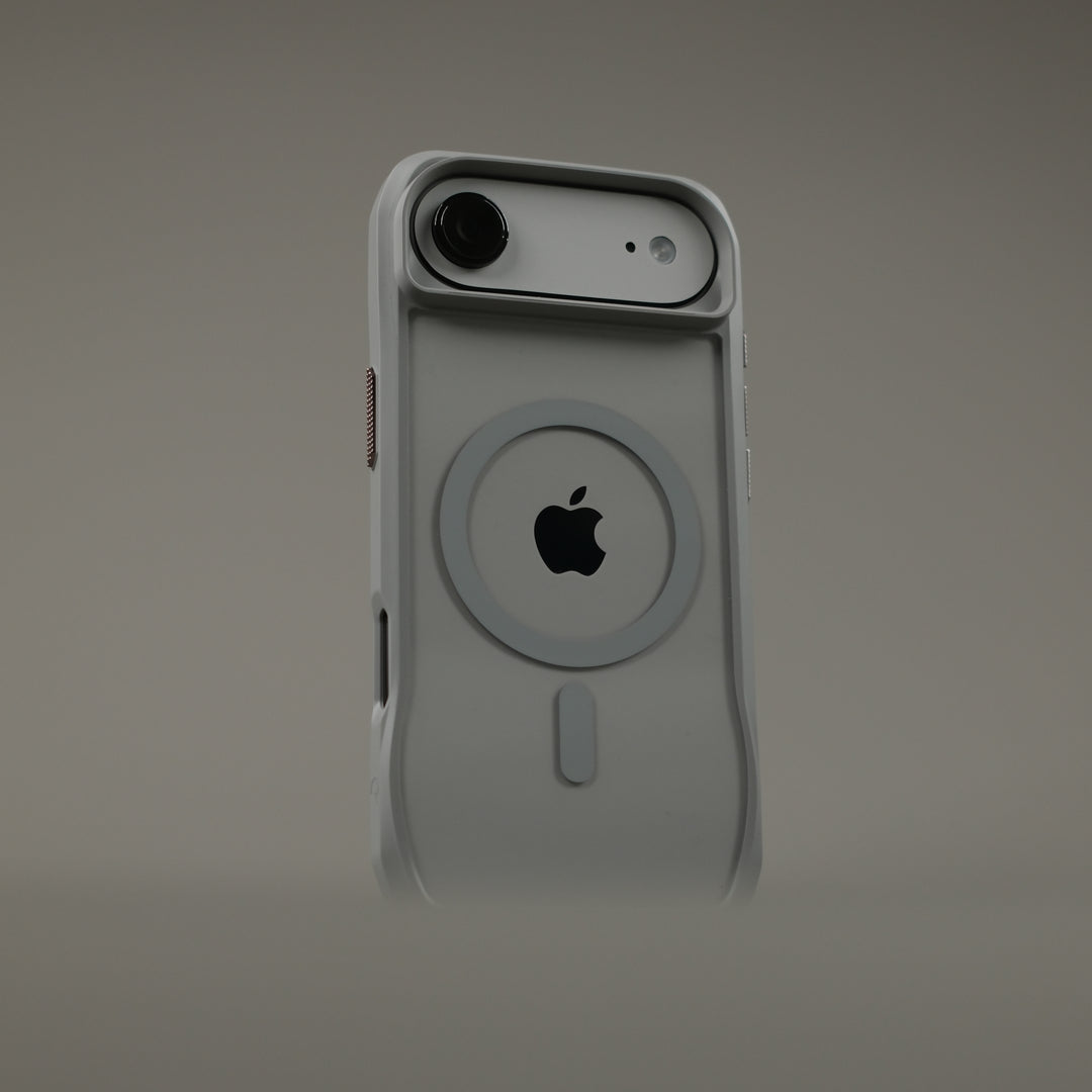 iPhone Air Qcaze DUO Lunar GREY Skin and Case Set Close Up