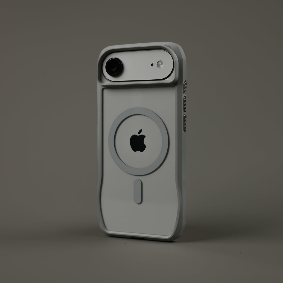 iPhone Air Qcaze DUO Lunar GREY Skin and Case Set Side