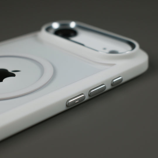 iPhone Air Qcaze DUO Polar White Skin and Case Set Close Up Buttons