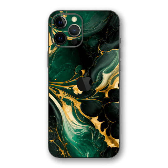 iPhone 12 Pro MAX SIGNATURE AGATE GEODE Royal Green-Gold Skin - Premium Protective Skin Wrap Sticker Decal Cover by QSKINZ | Qskinz.com