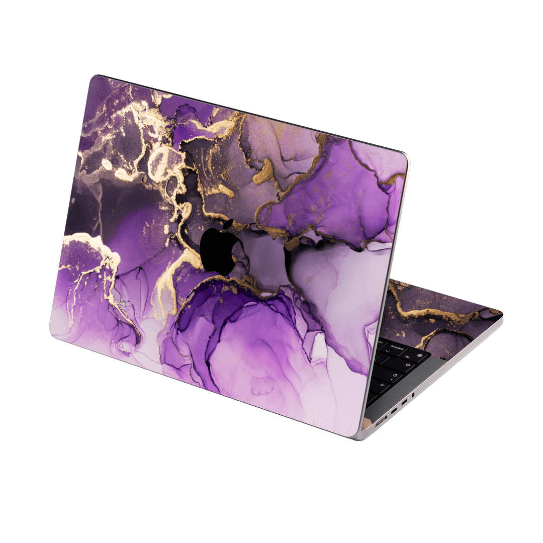 MacBook PRO 14" (2021) Print Printed Custom SIGNATURE AGATE GEODE Purple-Gold Skin Wrap Sticker Decal Cover Protector by EasySkinz | EasySkinz.com