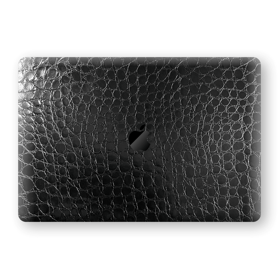 MacBook Air 13" (2018-2019) Luxuria BLACK ALLIGATOR Leather 3D Textured Skin Wrap Sticker Decal Cover Protector by EasySkinz