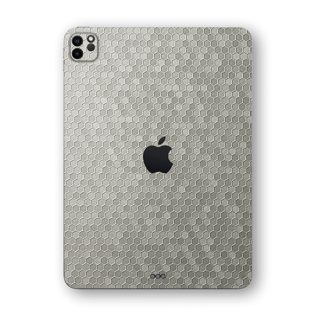 iPad PRO 12.9-inch 2021 Luxuria Silver Honeycomb 3D Textured Skin Wrap Sticker Decal Cover Protector by EasySkinz | EasySkinz.com