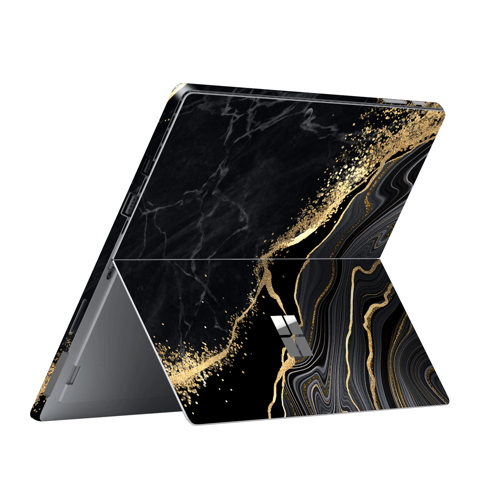 Microsoft Surface Pro (2017) Print Printed Custom Signature AGATE GEODE Black-Gold Skin Wrap Sticker Decal Cover Protector by EasySkinz