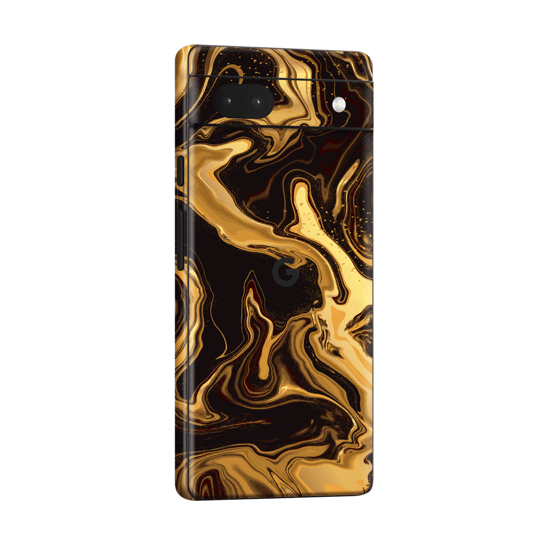 Google Pixel 6a (2022) Print Printed Custom Signature AGATE GEODE Melted Gold Skin Wrap Sticker Decal Cover Protector by EasySkinz | EasySkinz.com