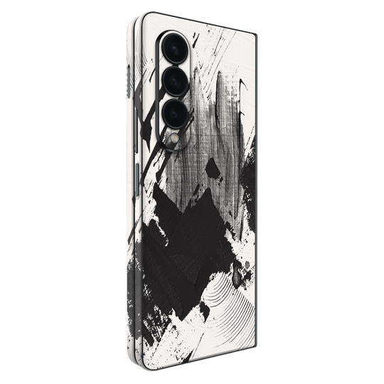 Samsung Galaxy Z Fold 4 (2022) Print Printed Custom Signature Black and White Madness Skin Wrap Sticker Decal Cover Protector by EasySkinz | EasySkinz.com
