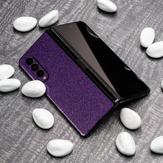 Samsung Galaxy Z Fold 3 Diamond Purple Violet Shimmering Sparkling Glitter Skin Wrap Sticker Decal Cover Protector by EasySkinz