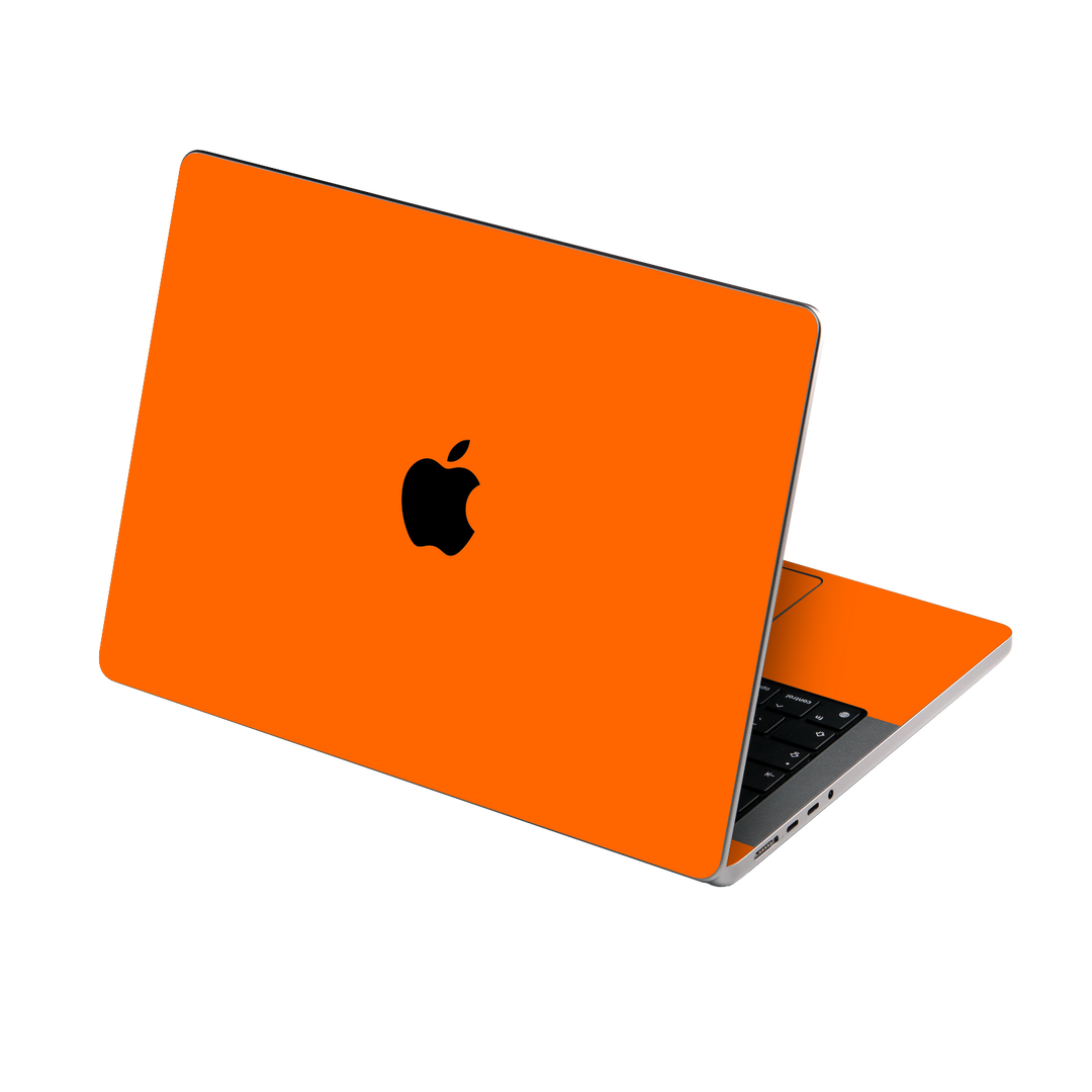 MacBook PRO 16" (2021) Gloss Glossy Orange Skin Wrap Sticker Decal Cover Protector by EasySkinz | EasySkinz.com