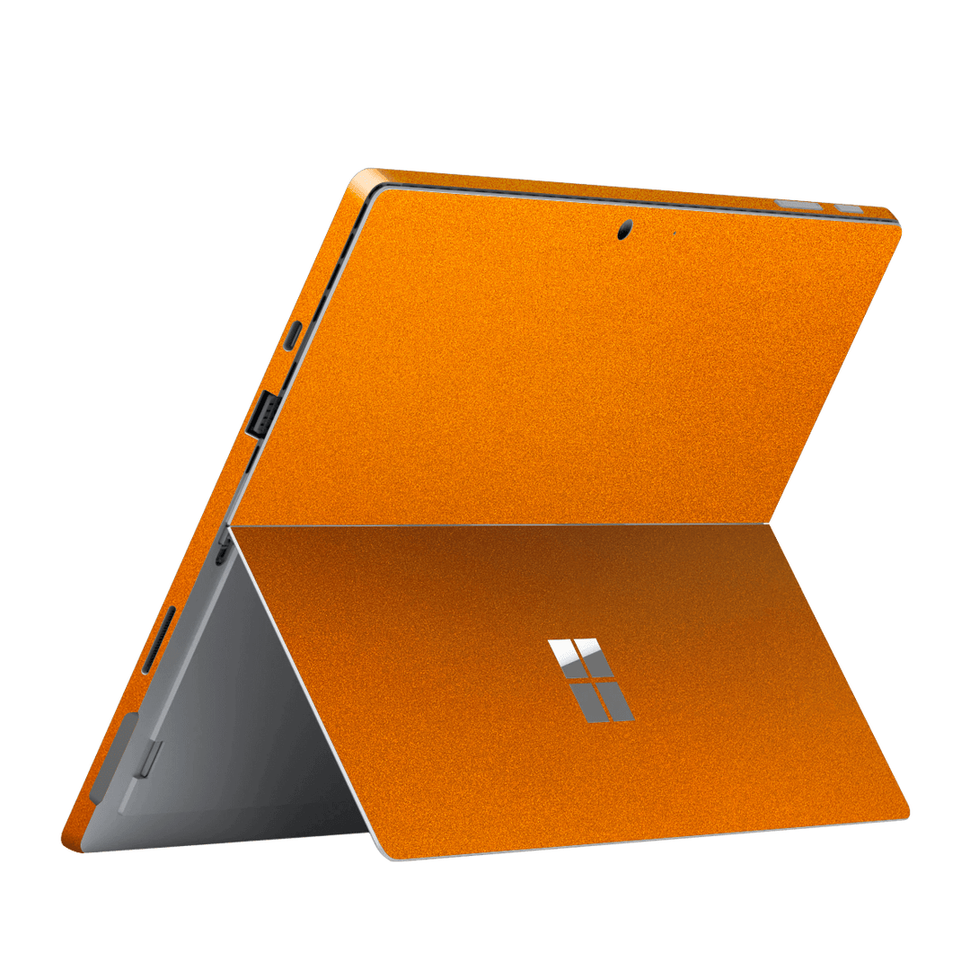 Microsoft Surface Pro 7 Fiery Orange Tuning Metallic Gloss Finish Skin Wrap Sticker Decal Cover Protector by EasySkinz