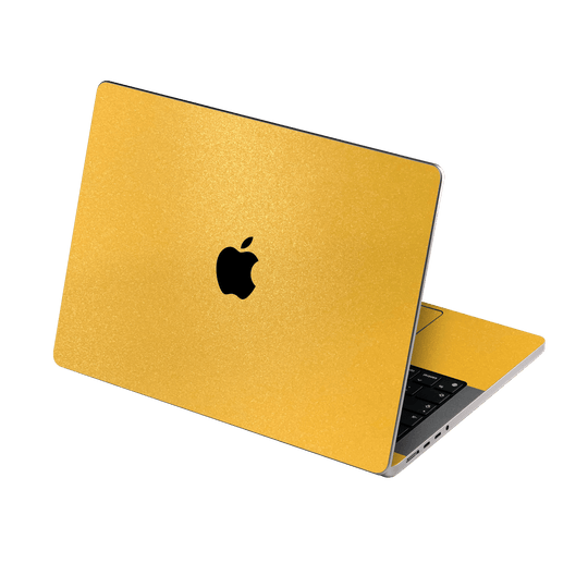 MacBook PRO 16" (2021) Yellow Metallic Matt Matte Skin Wrap Sticker Decal Cover Protector by EasySkinz | EasySkinz.com