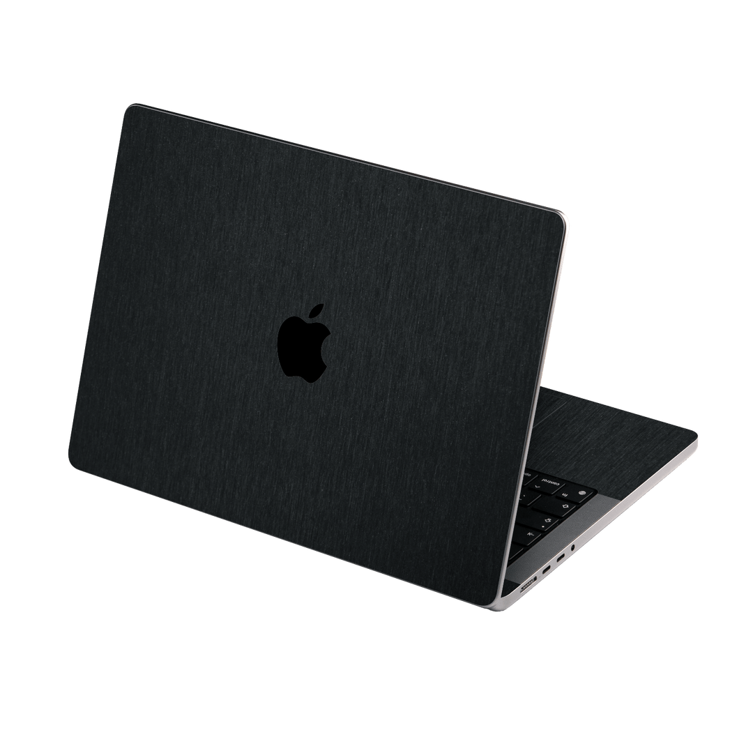 MacBook PRO 16" (2021) Brushed Metal Black Metallic Skin Wrap Sticker Decal Cover Protector by EasySkinz | EasySkinz.com