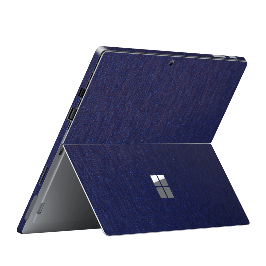 Microsoft Surface Pro (2017) Brushed Metal Blue Metallic Skin Wrap Sticker Decal Cover Protector by EasySkinz