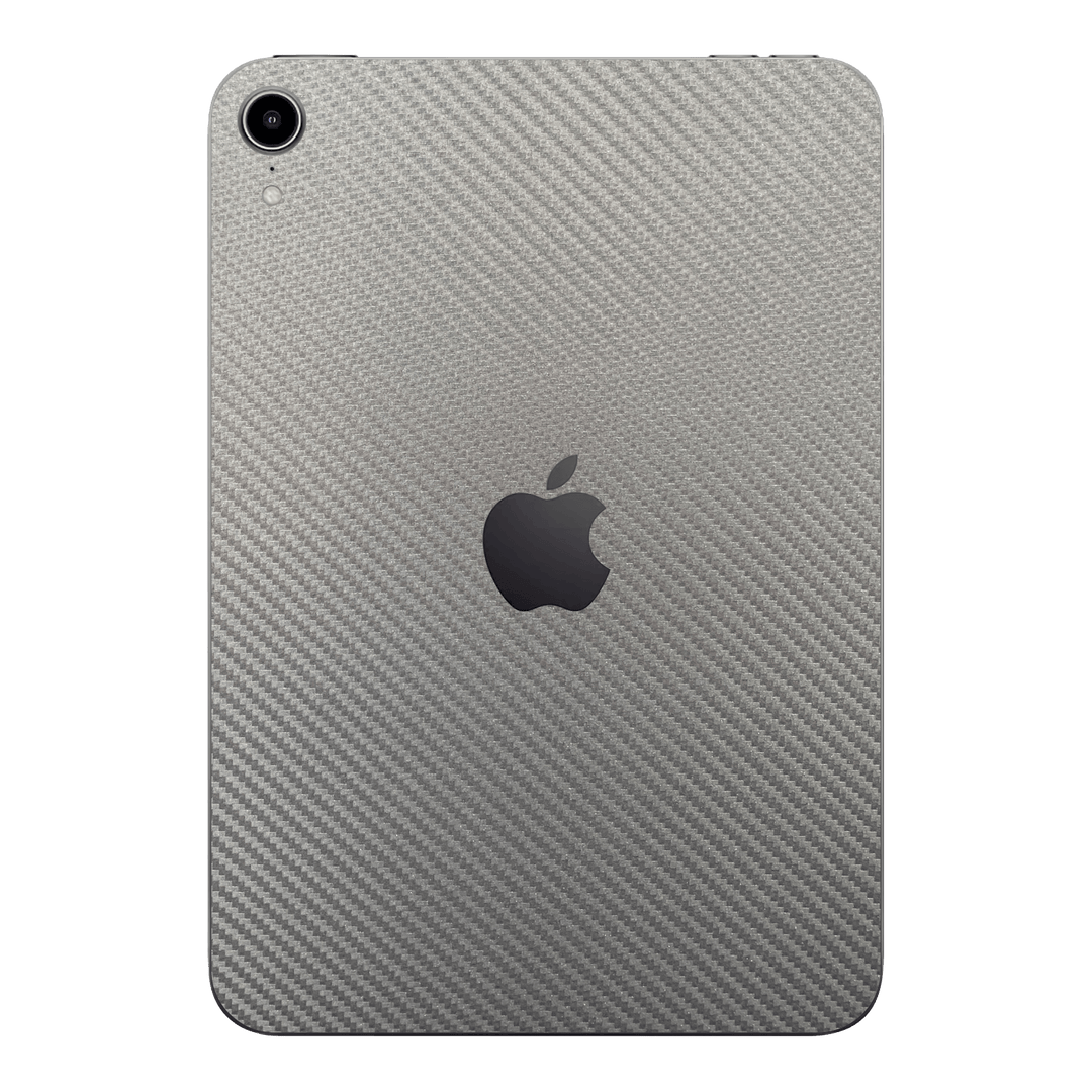 iPad MINI 6 2021 Metallic GREY 3D Textured Carbon Fibre Fiber Skin Wrap Sticker Decal Cover Protector by EasySkinz | EasySkinz.com