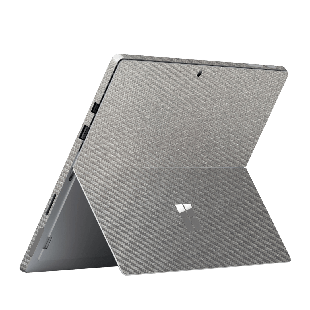 Microsoft Surface Pro (2017) Metallic Grey 3D Textured CARBON Fibre Fiber Skin Wrap Sticker Decal Cover Protector by EasySkinz