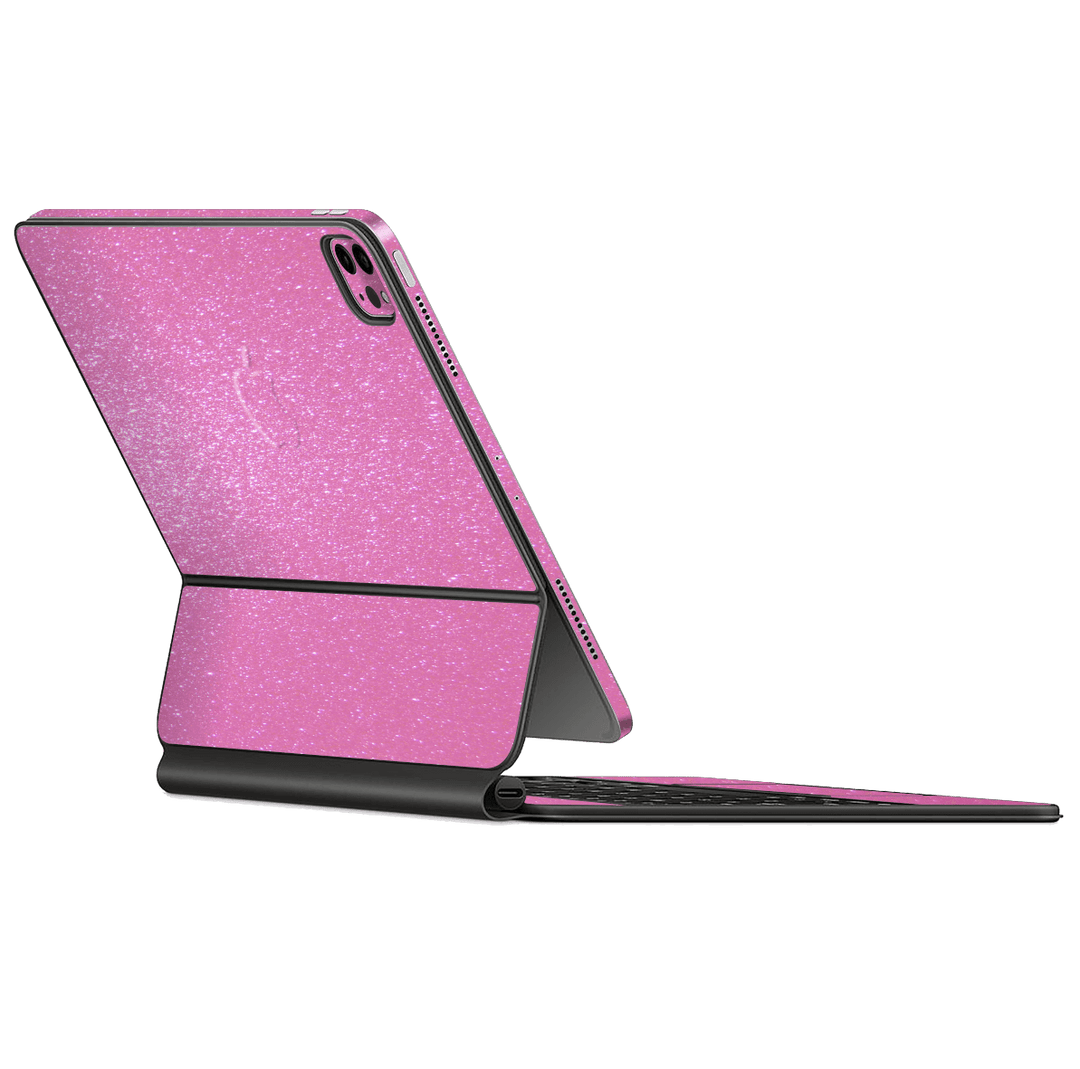 Apple Magic Keyboard for iPad Pro 11" (Gen 1-2) Diamond Pink Glitter Shimmering Skin Wrap Sticker Decal Cover Protector by EasySkinz