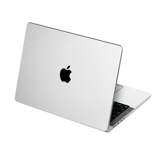 MacBook PRO 16" (2021) White 3D Textured Carbon Fibre Fiber Skin Wrap Sticker Decal Cover Protector by EasySkinz | EasySkinz.com