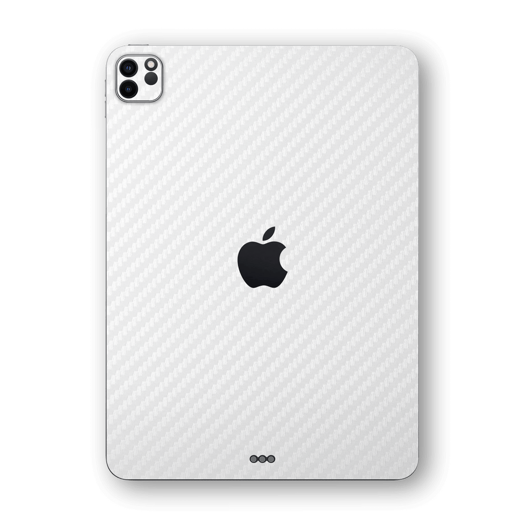 iPad PRO 12.9-inch 2021 White 3D Textured Carbon Fibre Fiber Skin Wrap Sticker Decal Cover Protector by EasySkinz | EasySkinz.com