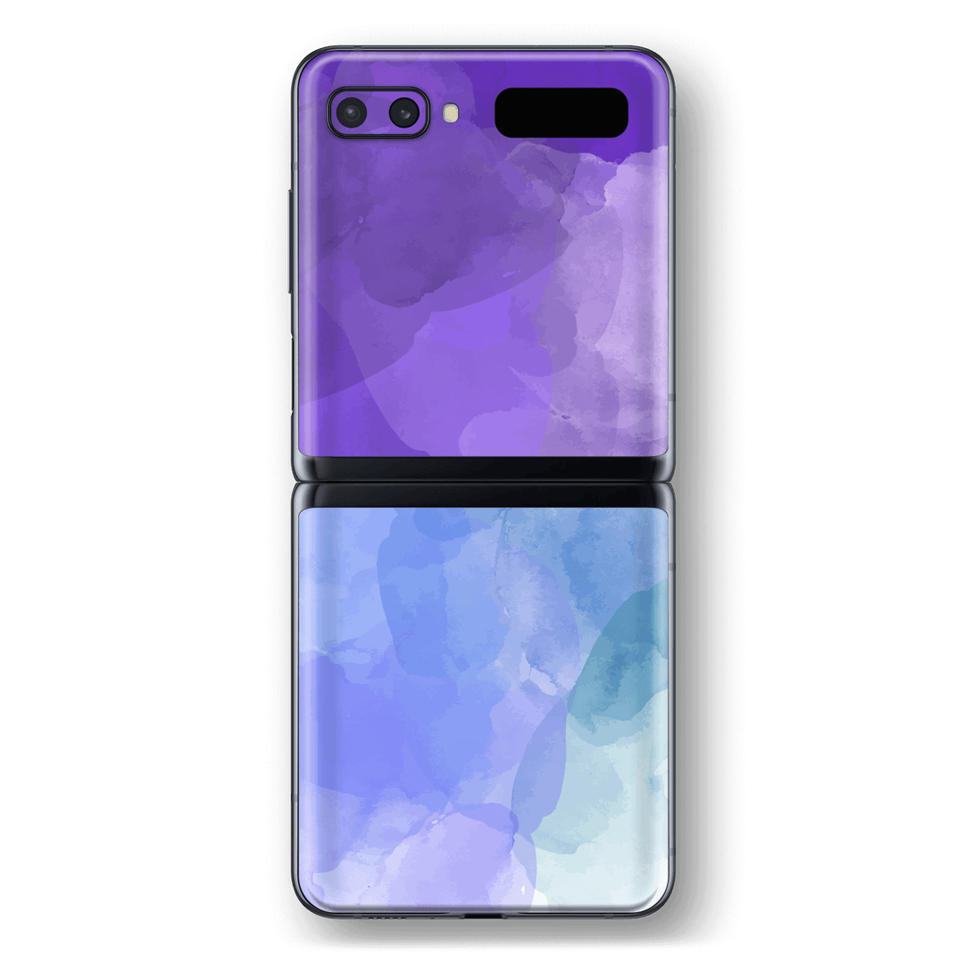 Samsung Galaxy Z Flip Print Printed Custom SIGNATURE Purple Watercolour Skin Wrap Sticker Decal Cover Protector by EasySkinz