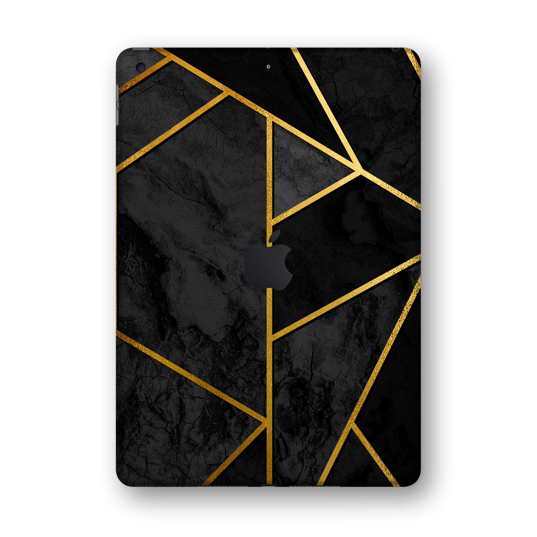 iPad 10.2" (7th Gen, 2019) SIGNATURE Black-Gold Geometric Skin Wrap Sticker Decal Cover Protector by EasySkinz