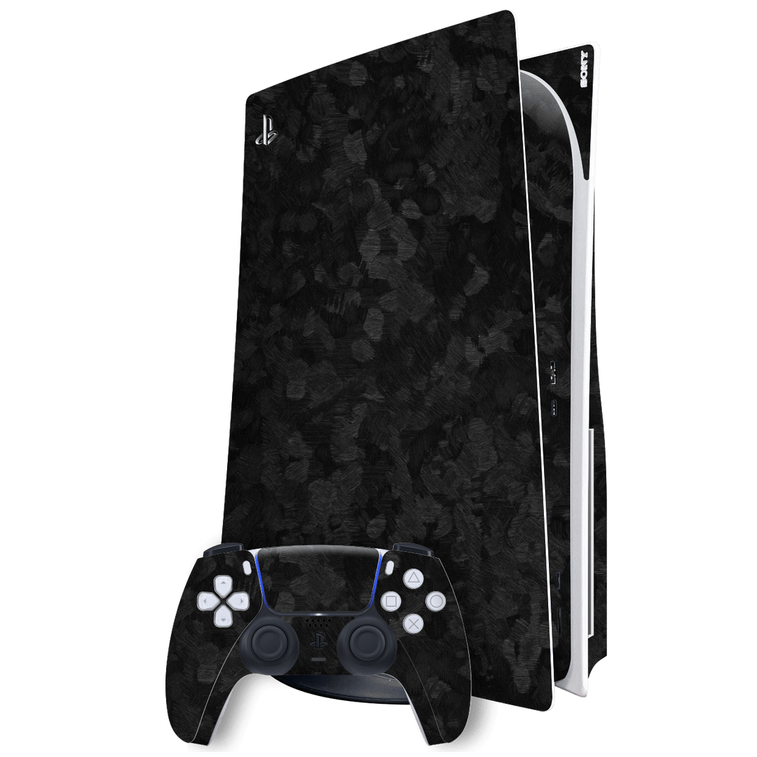 Playstation 5 (PS5) DISC Edition Luxuria 3D Textured FORGED CARBON Fibre Fiber Skin Wrap Sticker Decal Cover Protector by EasySkinz | EasySkinz.com