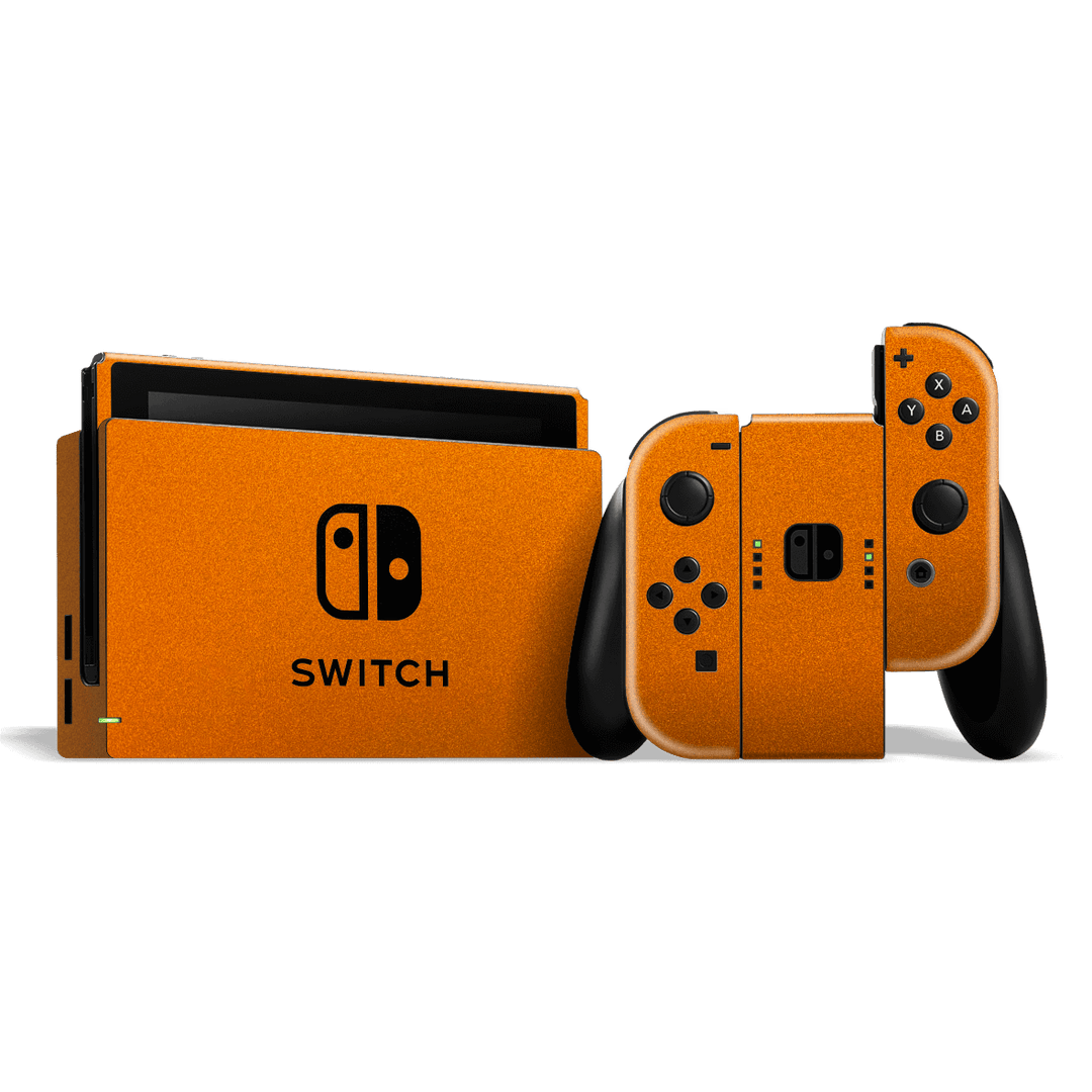 Nintendo SWITCH Glossy 3M Fiery Orange Metallic Skin Wrap Sticker Decal Cover Protector by EasySkinz