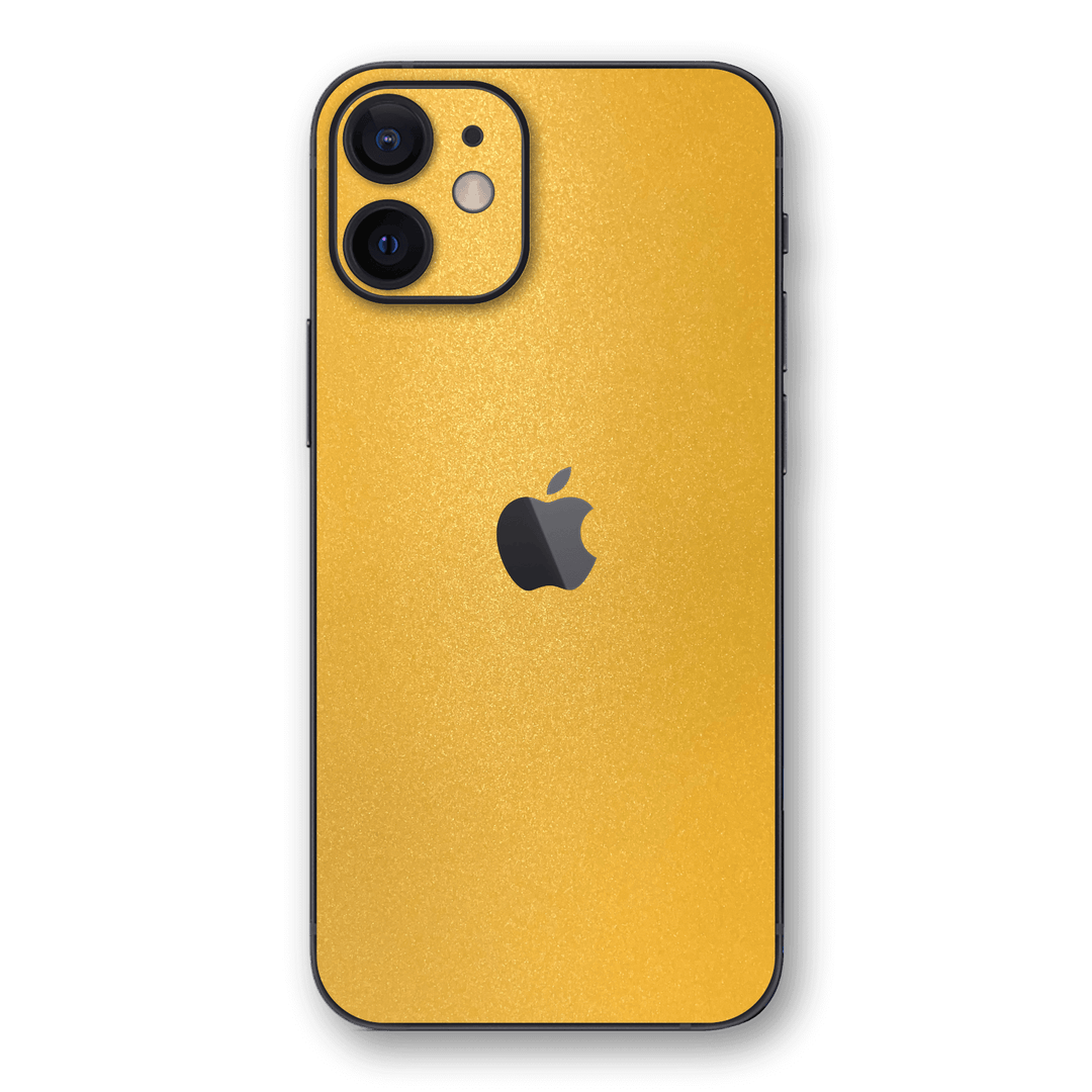 iPhone 12 mini Yellow Matt Matte Metallic Skin, Wrap, Decal, Protector, Cover by EasySkinz | EasySkinz.com