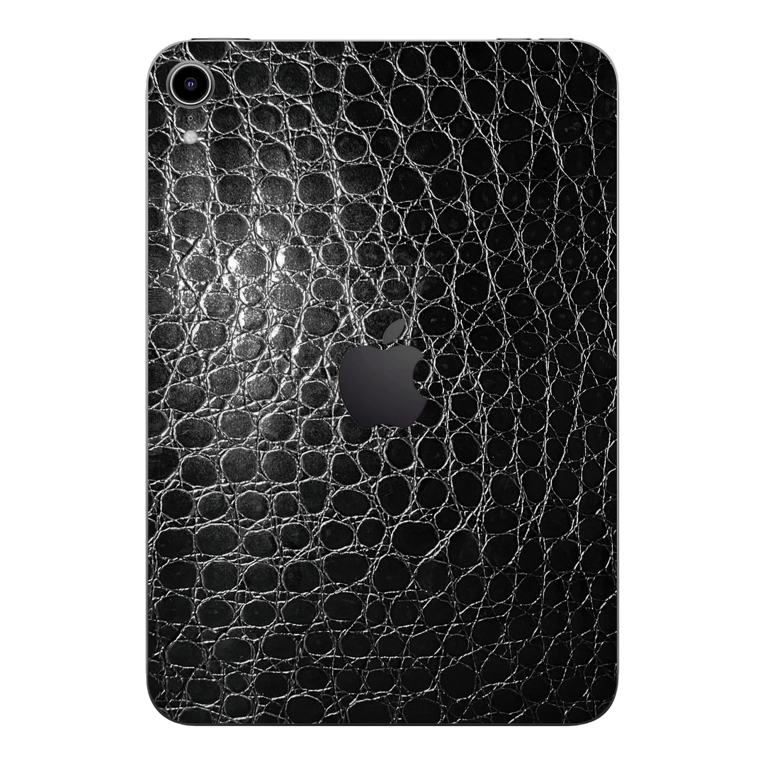 iPad MINI 6 2021 Luxuria Black Leather Alligator Crocodile Reptile 3D Textured Skin Wrap Sticker Decal Cover Protector by EasySkinz | EasySkinz.com